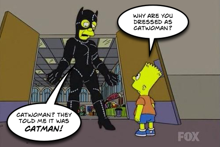 Skinner as Catman on The Simpsons