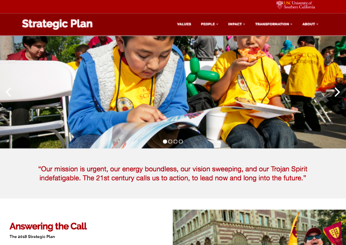 USC Strategic Plan Home Page