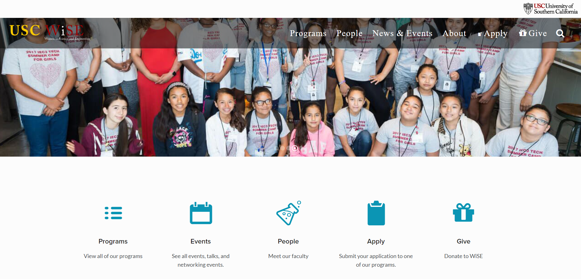 WiSE Home Page - Screenshot