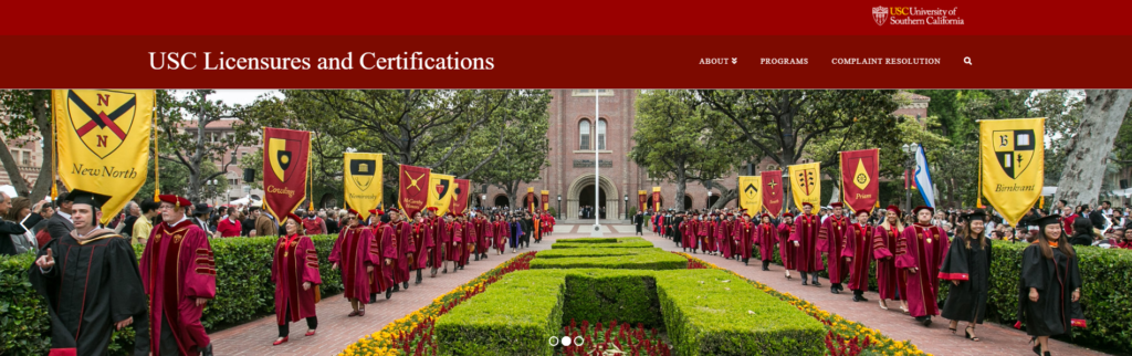 USC Licensures and Certifications